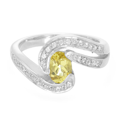 Anillo en plata con Berilo amarillo