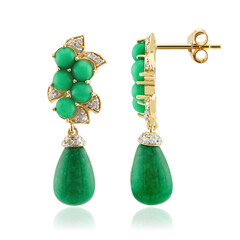Pendientes en plata con Jade verde