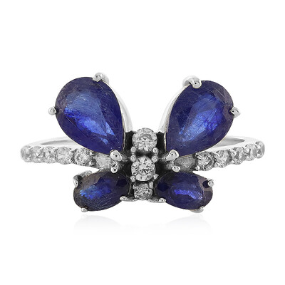 Anillo en plata con Zafiro azul