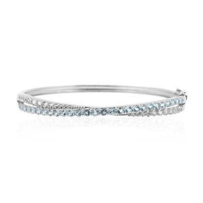 Brazalete en plata con Topacio azul cielo