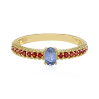 Anillo en plata con Zafiro azul Ceylon(Adela Silber)