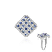 Anillo en oro con Zafiro azul