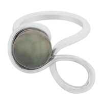 Anillo en plata con Perla cultivada de Tahití