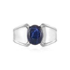 Anillo en plata con Zafiro estrella azul