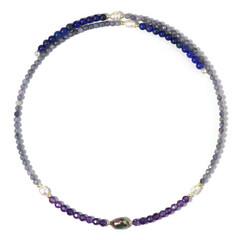 Collar al cuello en acero con Perla freshwater negra (Riya)