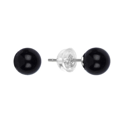Pendientes en plata con Turmalina negra