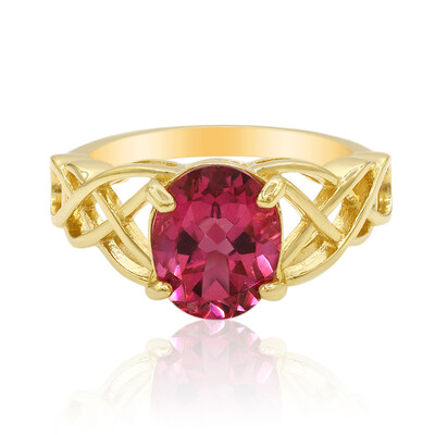 Anillo en plata con Topacio rosa