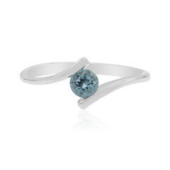 Anillo en plata con Topacio azul de Londres