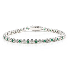 Brazalete en oro con Esmeralda de Zambia AAA (Estée Collection)