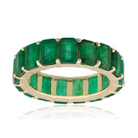 Anillo en oro con Esmeralda de Zambia