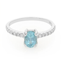 Anillo en plata con Apatita azul