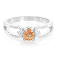 Anillo en plata con Zafiro naranja