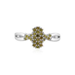 Anillo en plata con Diamante amarillo I2