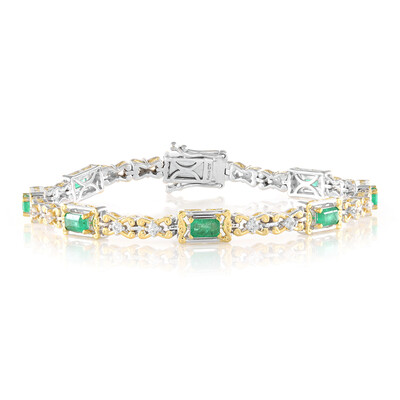 Brazalete en plata con Esmeralda de Zambia (Gems en Vogue)