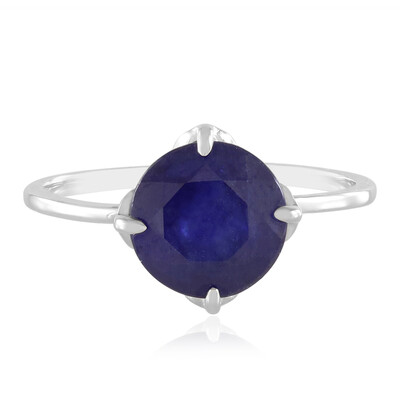 Anillo en oro con Zafiro azul de Madagascar