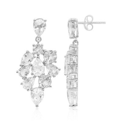 Pendientes en plata con Topacio blanco