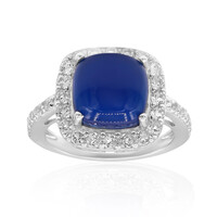 Anillo en plata con Calcedonia azul