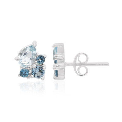 Pendientes en plata con Topacio azul cielo