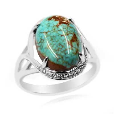 Anillo en plata con Turquesa de la mina 8 (Anne Bever)