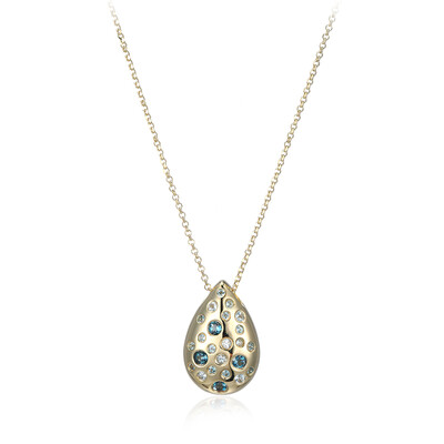 Collar en plata con Topacio azul de Londres (Adela Silber)