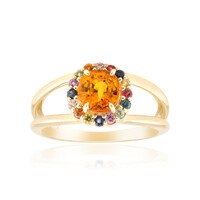 Anillo en oro con Zafiro naranja de Ban Ka Cha