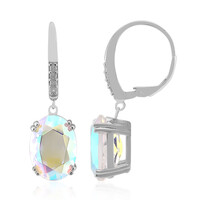 Pendientes en plata con Cuarzo Rayo de luna