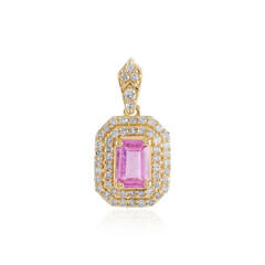 Colgante en oro con Zafiro rosado
