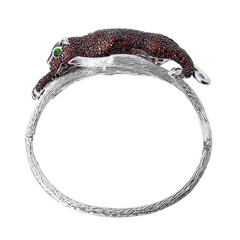 Brazalete en plata con Diópsido de Rusia (Dallas Prince Designs)