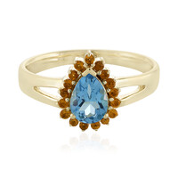 Anillo en oro con Topacio azul suizo (Adela Gold)