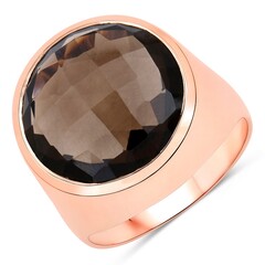 Anillo en plata con Cuarzo ahumado