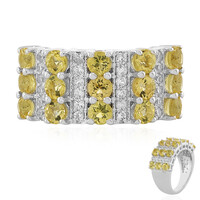 Anillo en plata con Berilo dorado