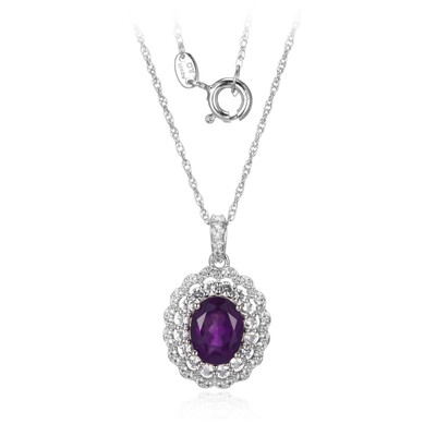 Collar en plata con Amatista de Zambia