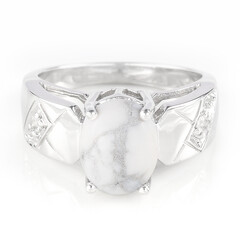 Anillo en plata con Howlita