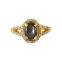 Anillo en plata con Zafiro estrella negra