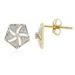 Pendientes en oro con Diamante I4 (J)