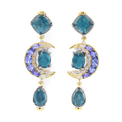 Pendientes en plata con Cianita petróleo (Gems en Vogue)