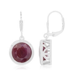 Pendientes en plata con Rubí