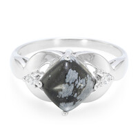 Anillo en plata con Obsidiana Copo de Nieve