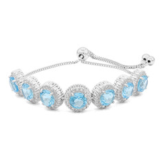 Brazalete en plata con Topacio azul suizo