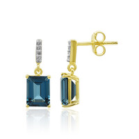 Pendientes en plata con Topacio azul de Londres
