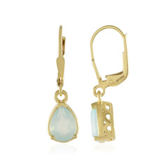 Pendientes en plata con Calcedonia agua