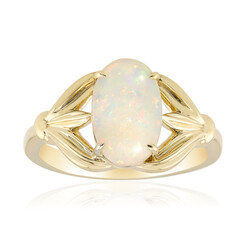 Anillo en oro con Ópalo blanco de Brasil