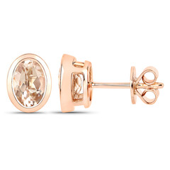 Pendientes en oro con Morganita