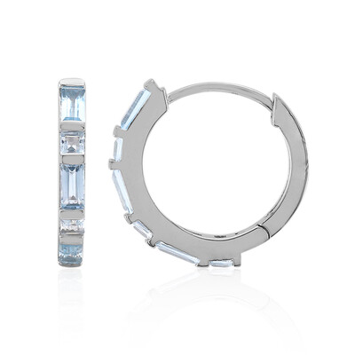 Pendientes en plata con Topacio azul cielo