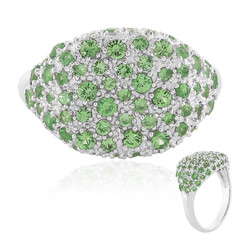Anillo en plata con Tsavorita