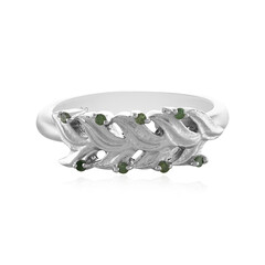 Anillo en plata con Diamante verde I2