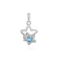 Colgante en plata con Topacio azul suizo