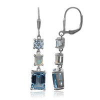 Pendientes en plata con Topacio azul cielo