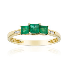 Anillo en oro con Esmeralda de Zambia AAA (CIRARI)