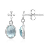 Pendientes en plata con Topacio azul cielo